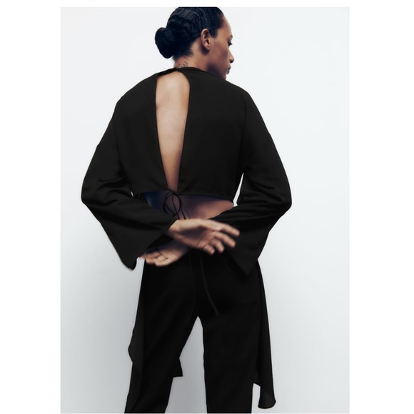 Zara Asymmetric Flowy Top - Picture 3 of 10